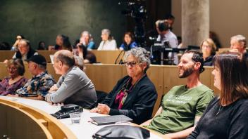 Attendees in the sensory theater