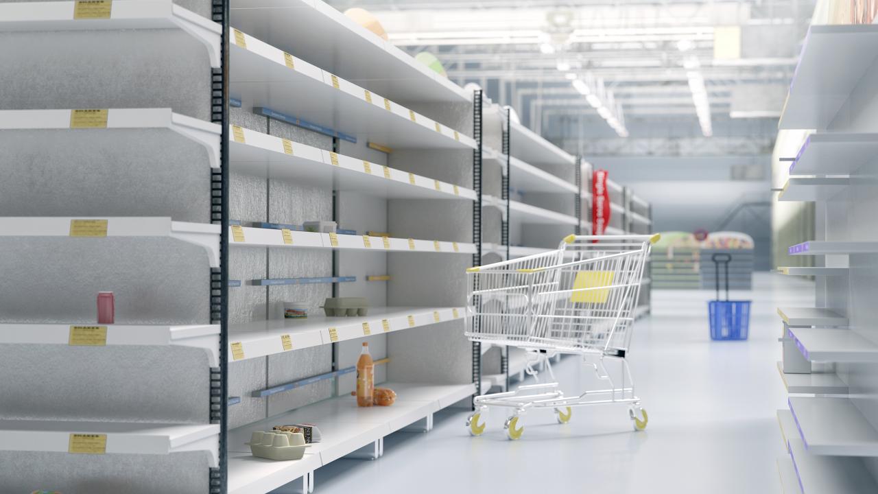 Empty grocery store