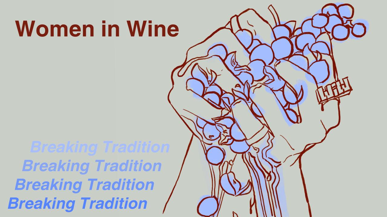 drawn hand holding a cluster of grapes