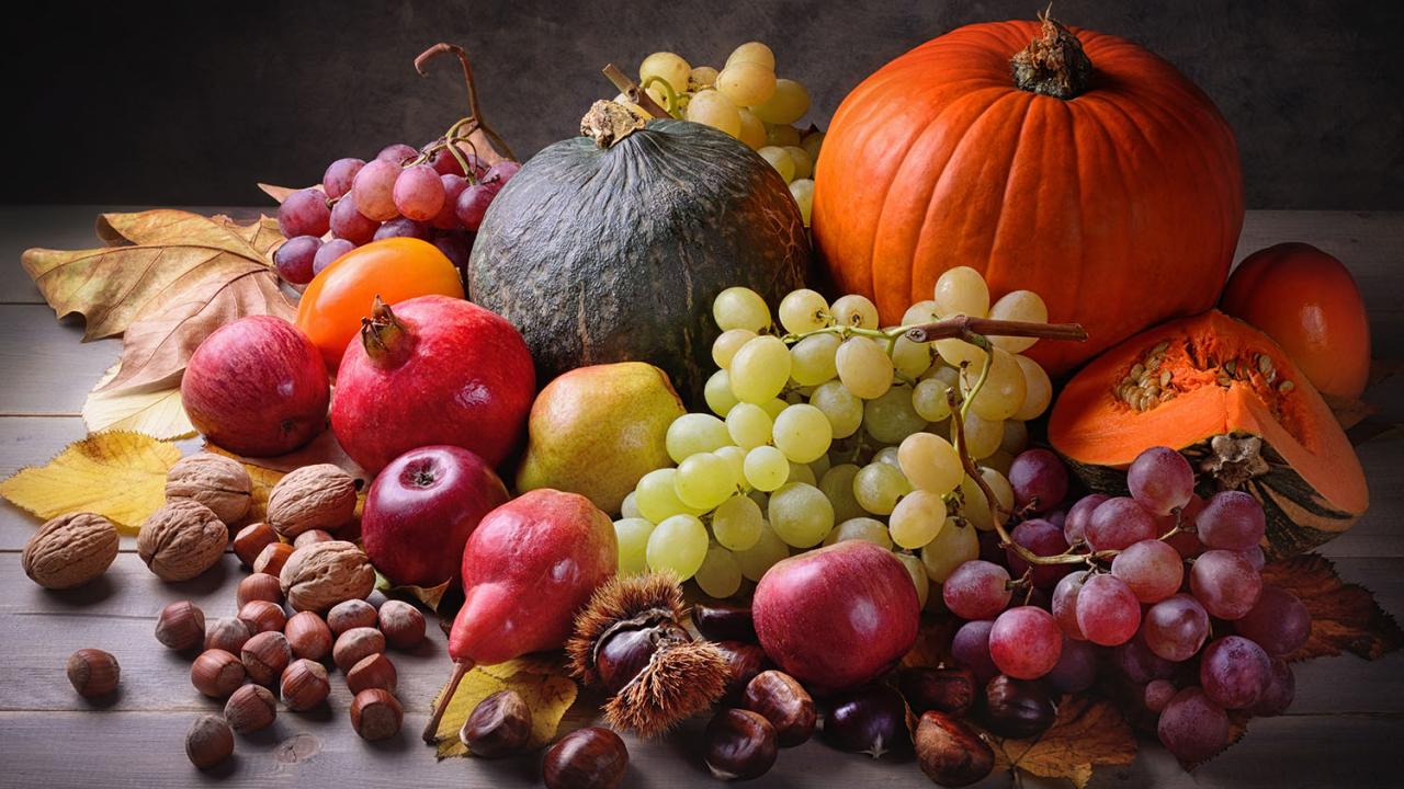 Fall fruits and vegetables