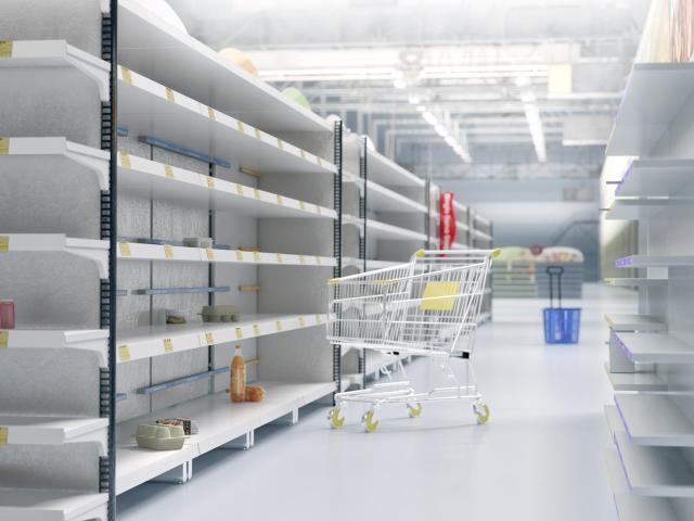 Empty grocery store