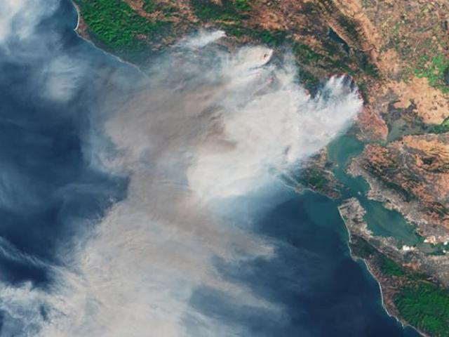 Wildfire smoke from above