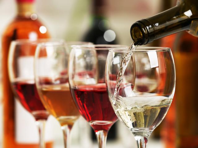 Glasses with wine