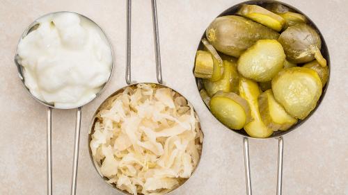 Yogurt, sauerkraut and pickles