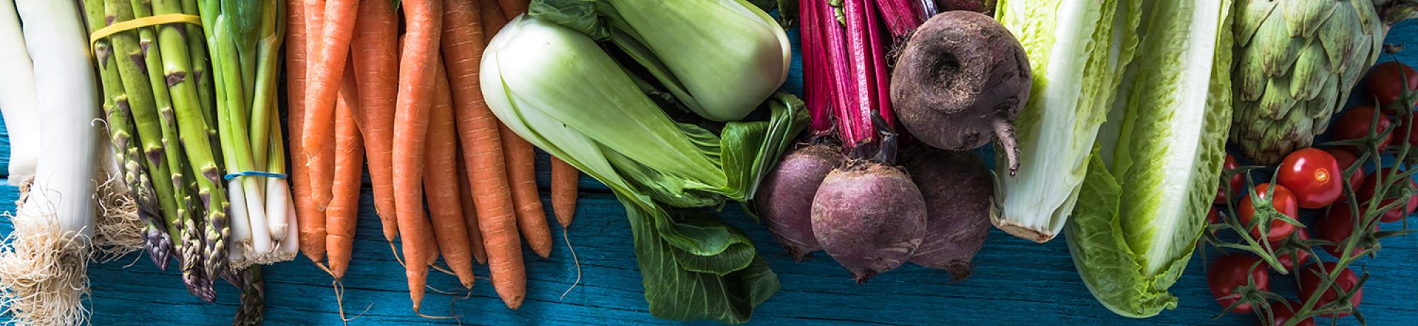 Produce on Blue Table