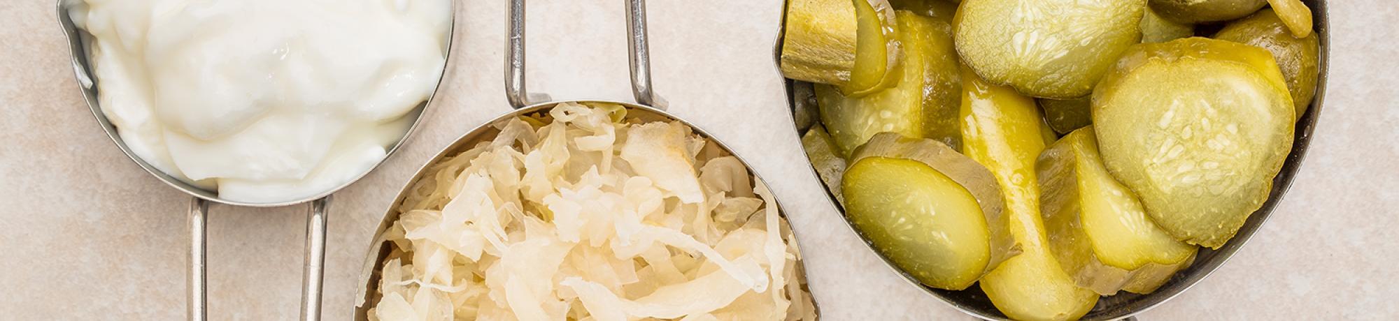 Yogurt, sauerkraut and pickles